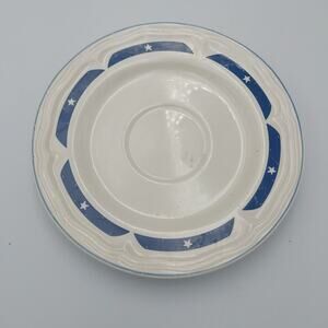 Tienshan Stoneware white & Blue Saucer from the Fantasy Unicorn Set‎ VTG
